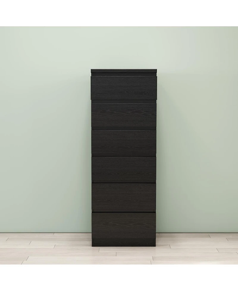 Streamdale Furniture 6-Drawer Modern Storage Dresser 18.9'' Handle-Free Closet Chest