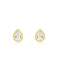 The Lovery Cz Pear Double Bezel Stud Earrings