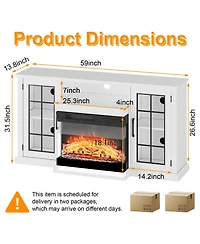 homfan Modern Fireplace Tv Stand