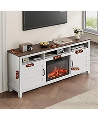 homfan Versatile Entertainment Center for Living Room, 70.9inch Cabinet with Adjustable Shelves, Farmhouse Style, Ideal for Home