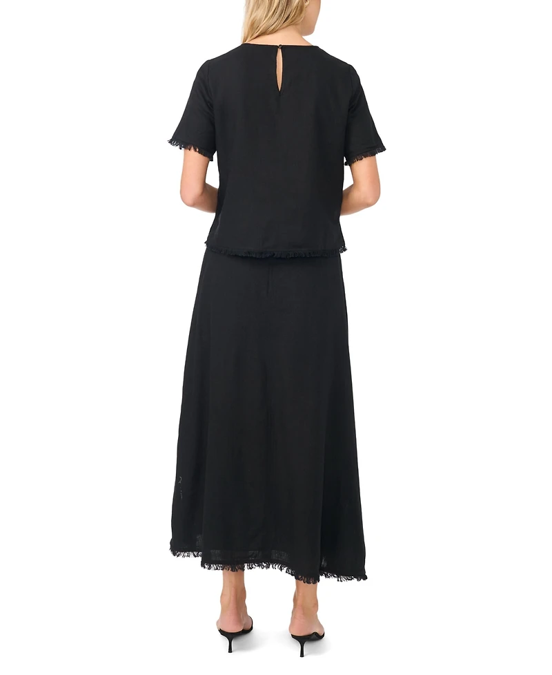 Vince Camuto Women's Printed Invisible Zipper Maxi Skirt