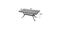 Slickblue Solid Cast Aluminum 21 x 42 inch Outdoor Patio Dining Cocktail Table