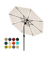 homfan 10Feet Patio Umbrella, Waterproof Uv-Protected Outdoor Table Tilt Crank, 8 Ribs, Iron Pole For Patio, Garden, Pool
