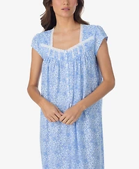Eileen West Women's Floral Print Cap-Sleeve Short Nightgown