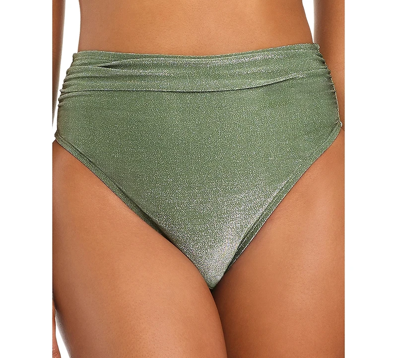 Bar Iii Women's Shimmer Core Solids High Rise Swim Bottoms, Macy's Exclusive