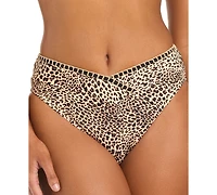 Bar Iii Women's Can't Be Tamed V-Waist High-Leg Swim Bottoms, Macy's Exclusive