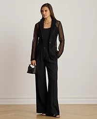 Lauren Ralph Women's Mesh Single-Button Blazer