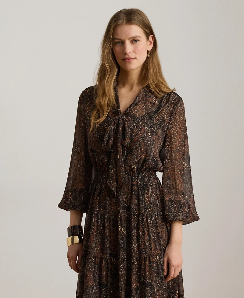 Lauren Ralph Women's Long-Sleeve Flare Dress