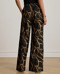 Lauren Ralph Lauren Women's Belting-Print Wide-Leg Pants