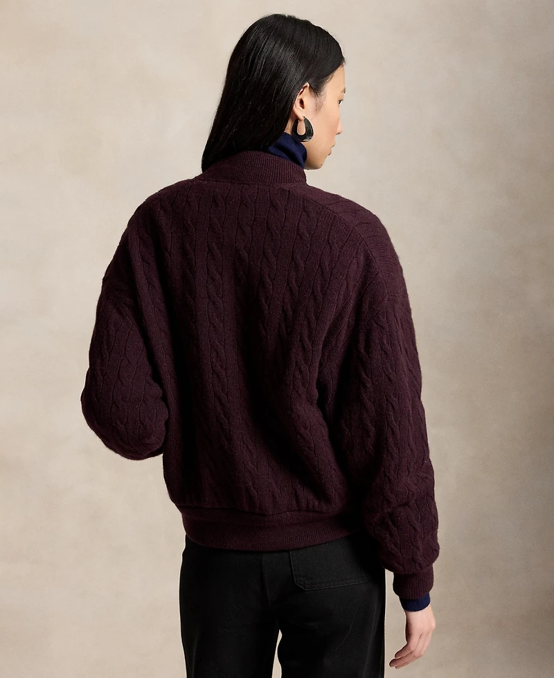 Polo Ralph Lauren Women's Cable-Knit Logo Button Jacket