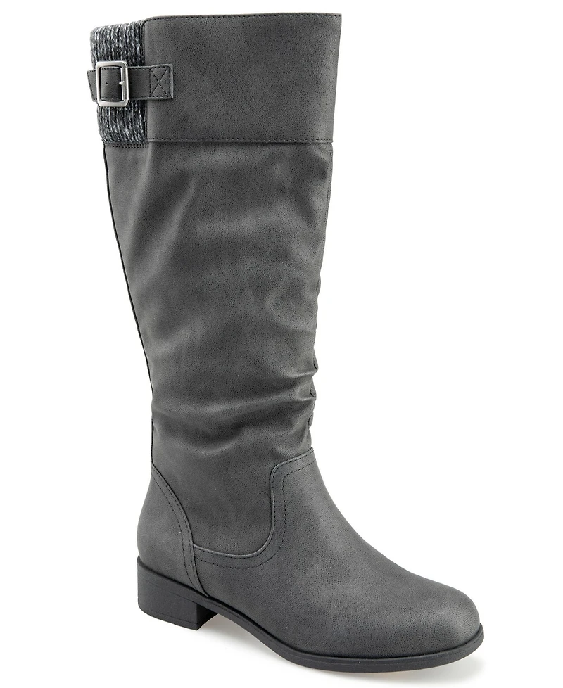 Kensie Women's Monica Wide Calf Riding Boot
