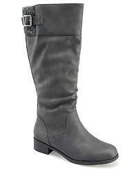 Kensie Women's Monica Wide Calf Riding Boot