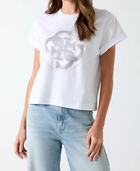 Guess Women's 4G Degrade Hotfix Graphic Cotton T-Shirt