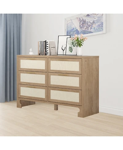 homfan 5 Drawers for Bedroom, 31.5 Inch Chest of Dressers, Farmhouse Burlap Tall Closet Dressers, Storage Tower for Bedroom Entryway Living Room