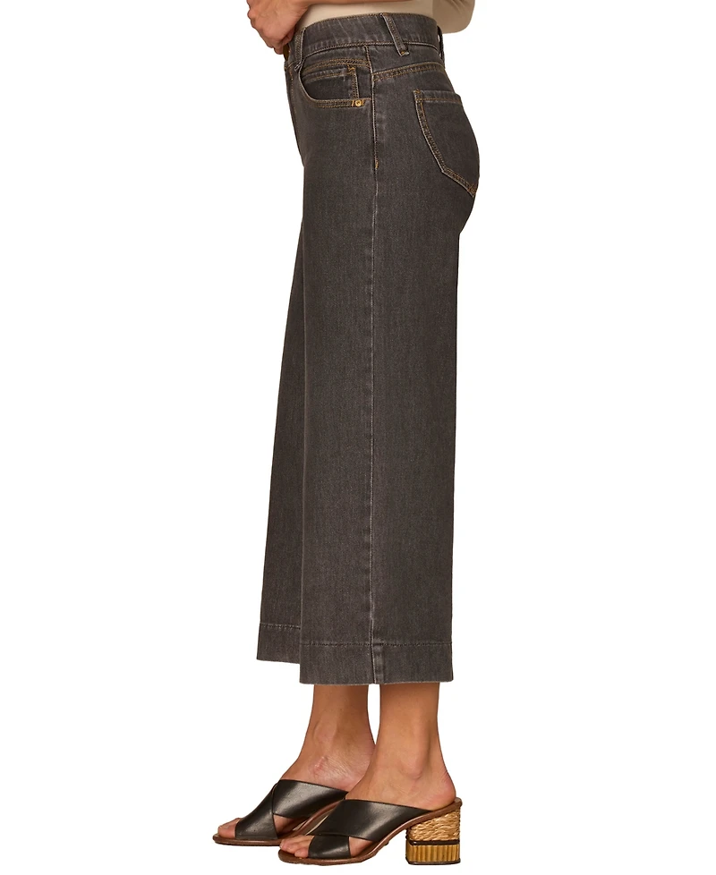 Democracy Petite Cropped Wide-Leg Jeans