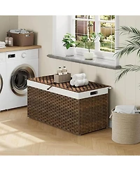 Slickblue Storage Basket with Lid and Handles for Home Organization and Clutter Control