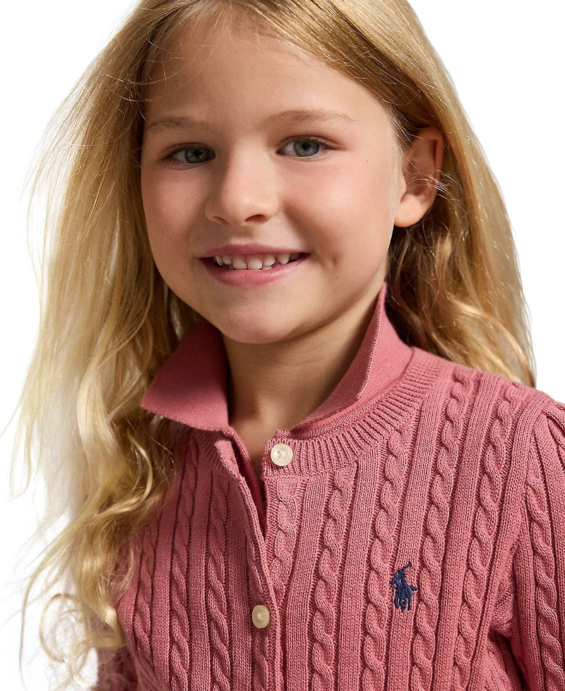 Polo Ralph Lauren Girls' 2-6X Mini-Cable Cotton Cardigan