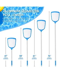 Xdovet Pool Leaf Skimmer Net Ultra Fine Mesh Aluminum Pole
