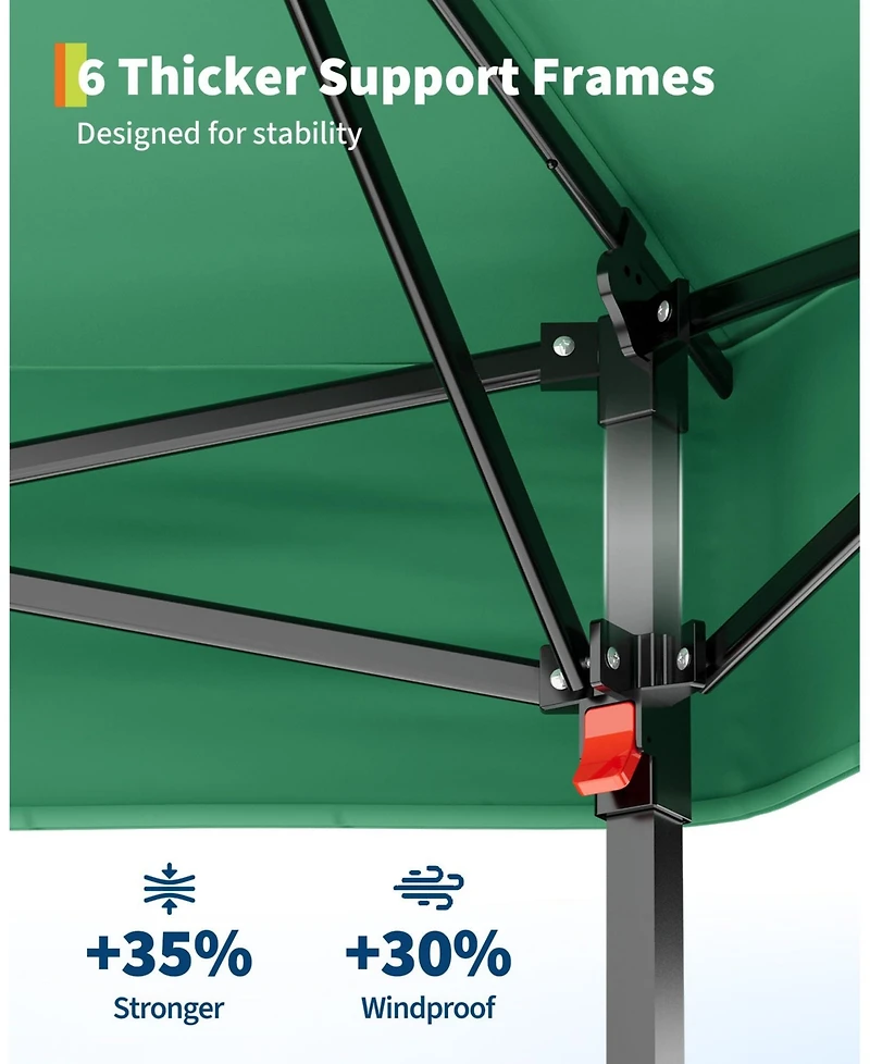 homfan Pop Up Gazebos with Overhanging Eaves, Outdoor Folding Canopy with Mesh Sidewalls Zipper Doors, for Patio Backyard Party