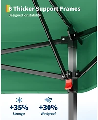homfan Pop Up Gazebos with Overhanging Eaves, Outdoor Folding Canopy with Mesh Sidewalls Zipper Doors, for Patio Backyard Party