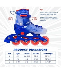 Costway Kids Inline Skates for Boys Girls, Adjustable Illuminating Roller