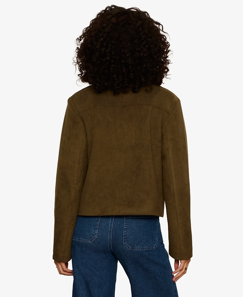 Sanctuary Petite Avid Spread Collar Button-Front Jacket