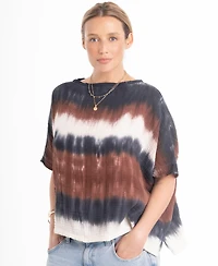 Ocean+Main Women's Tie Dye Square Gauze Top