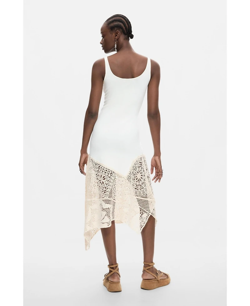 Desigual Women's Asymmetrical Fringe Dress