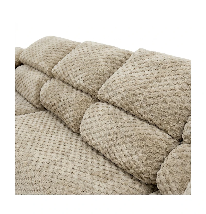 Homsee 135" 3-Piece U-Shaped Sectional Sofa Set With Pillows, Corduroy Convertible Couch