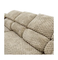 Homsee 135" 3-Piece U-Shaped Sectional Sofa Set With Pillows, Corduroy Convertible Couch