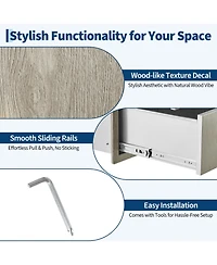 homfan Stainless Steel Storage Cabinet, Metal Drawer and Door Combo Unit with Adjustable Shelf for Kitchen or Garage