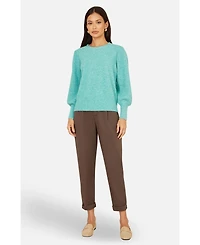 Yumi Women's Knitted Balloon Sleeve Jumper