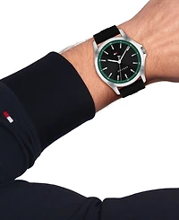 Tommy Hilfiger Men's Quartz Black Silicone Strap Watch 42mm