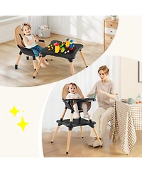 Sugift 6 in 1 High Chair for Babies and Toddlers Ages 6-36 Months-Coffee