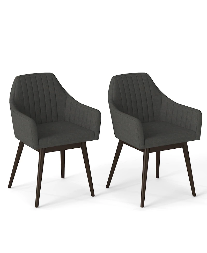 Sugift Dining Chairs Set of 2 Upholstered Accent Chairs with Comfy Padded Backrest and Seat