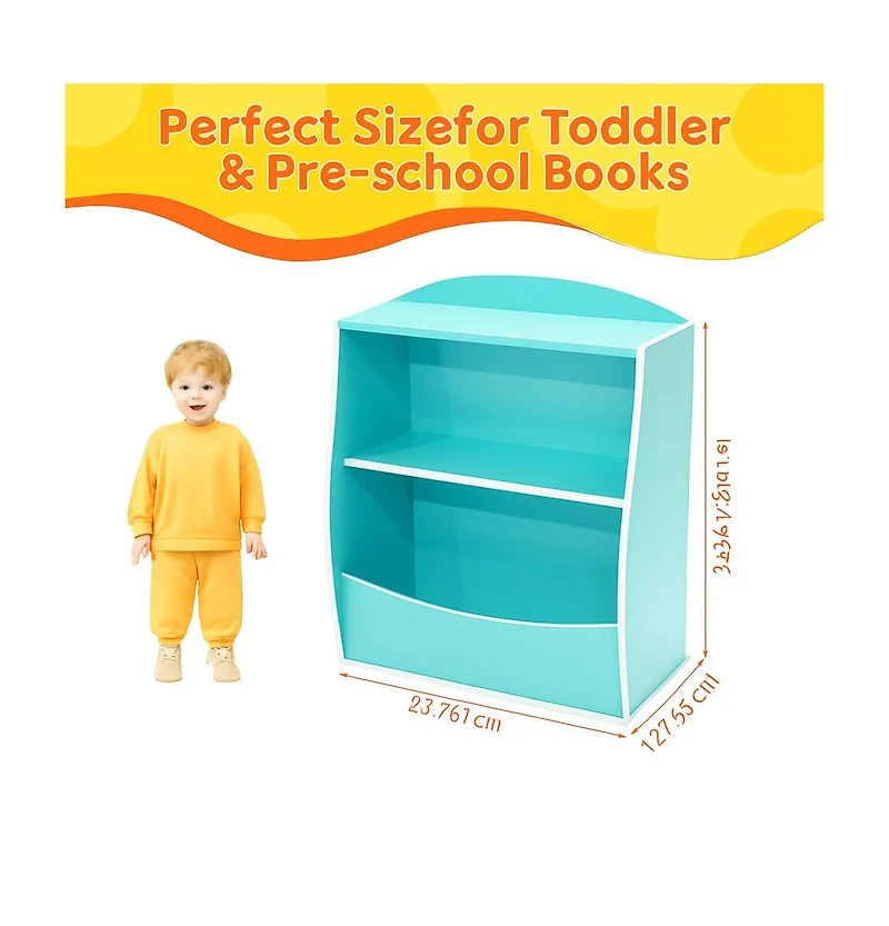 homfan Kids Bookshelf, Toy Storage Organizer, Children's Toy Shelf, Toy Storage Cabinet, Fit for Children's Room, Playroom, Hallway, Kindergarten