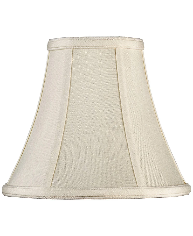 Springcrest Imperial Shade Set of 2 Round Bell Lamp Shades Cream Small 4.5" Top x 9" Bottom x 8" Slant x 7.5" High Spider with Replacement Harp