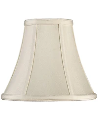 Springcrest Imperial Shade Set of 2 Round Bell Lamp Shades Cream Small 4.5" Top x 9" Bottom x 8" Slant x 7.5" High Spider with Replacement Harp