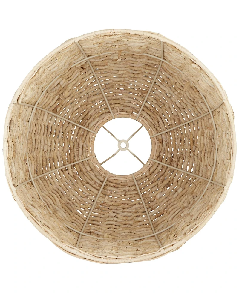 Springcrest 5" Top x 16" Bottom x 12" High x Lamp Shade Replacement Medium Drum Round Coastal Woven Husk Harp Finial