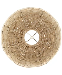 Springcrest 5" Top x 16" Bottom x 12" High x Lamp Shade Replacement Medium Drum Round Coastal Woven Husk Harp Finial