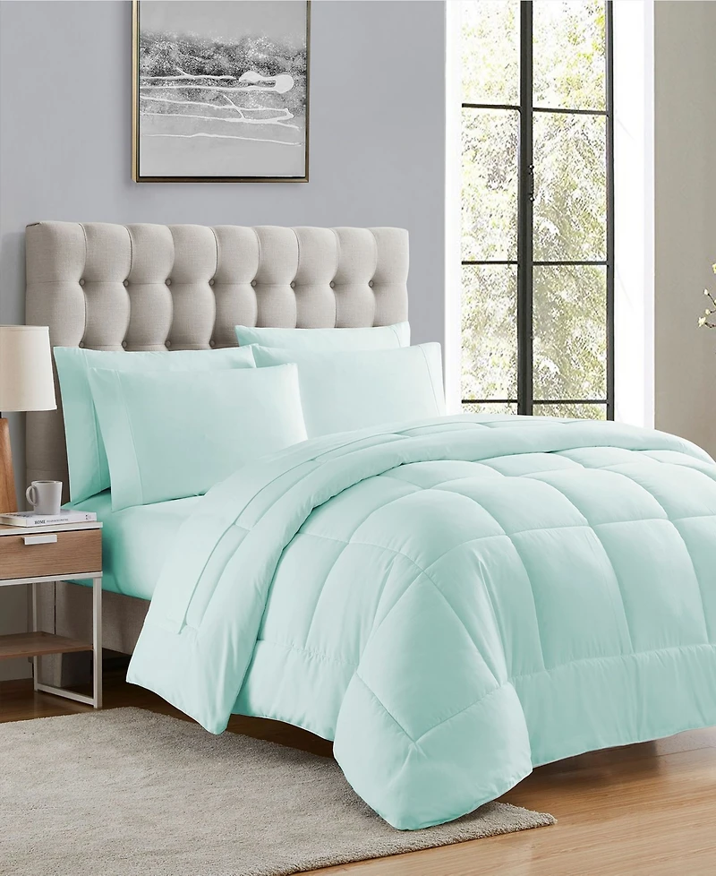Sweet Home Collection Down Alternative Microfiber 7-Piece Comforter Set, Twin/Twin Xl