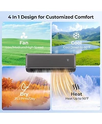 Sugift 9100 Btu 20.5 SEER2 115V Wifi Ductless Mini Split Air Conditioner with Alexa