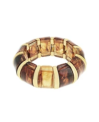 Steve Madden Brown Boho Resin Stretch Bracelet