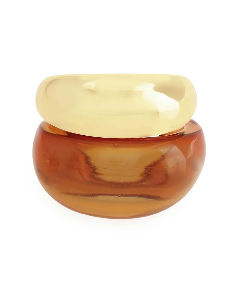 Steve Madden Brown Boho Chunky Resin Duo Ring Set