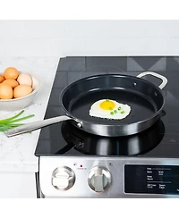 Alva Maestro 9.5" Nonstick Stainless Steel Frying Pan with Glass Lid