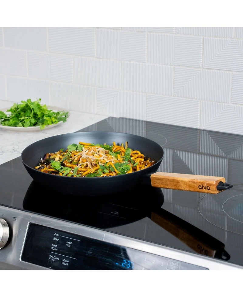 Alva Forest Carbon Steel Frying Pan 8" with Acacia Wood Handle