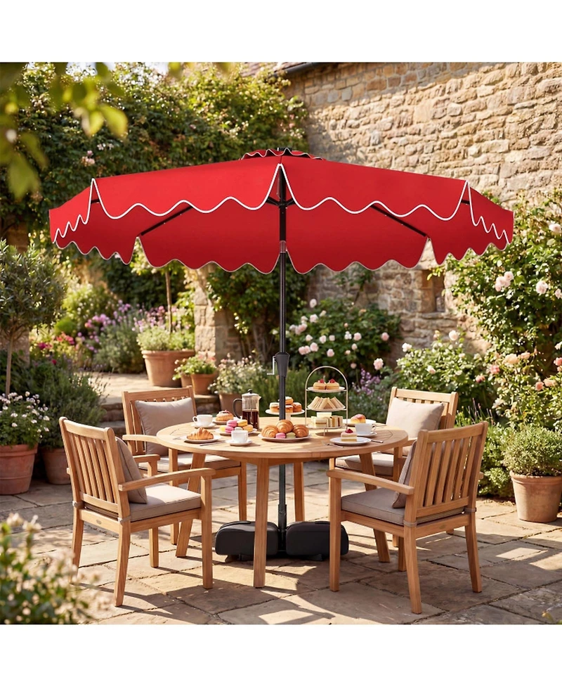 Gouun 10-Foot Solar Led Patio Umbrella with Weighted Base