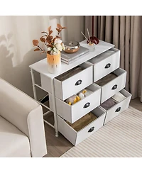 Gouun 6-Drawer Fabric Storage Chest with Wooden Top