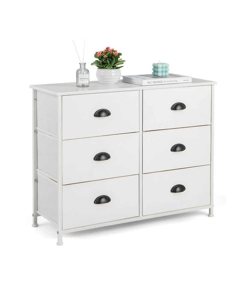Gouun 6-Drawer Fabric Storage Chest with Wooden Top