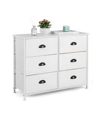 Gouun 6-Drawer Fabric Storage Chest with Wooden Top